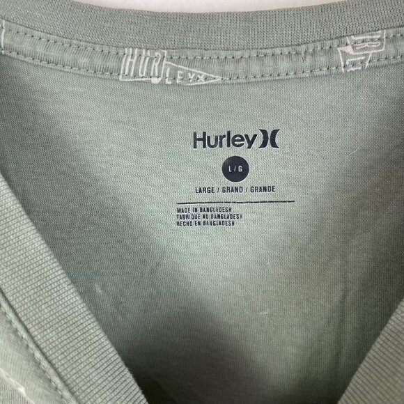 Hurley Graphic Scoop Neck Short Sleeve T-Shirt Green Men’s Size L - Picture 7 of 7